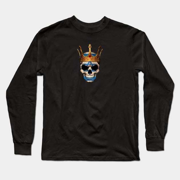 Israeli Flag Skull with Crown Long Sleeve T-Shirt by jeffbartels